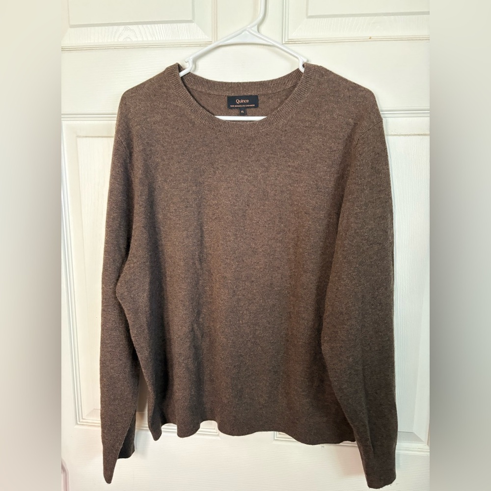 Quince Brown Crewneck 100 percent Mongolian Cashmere Crew Neck